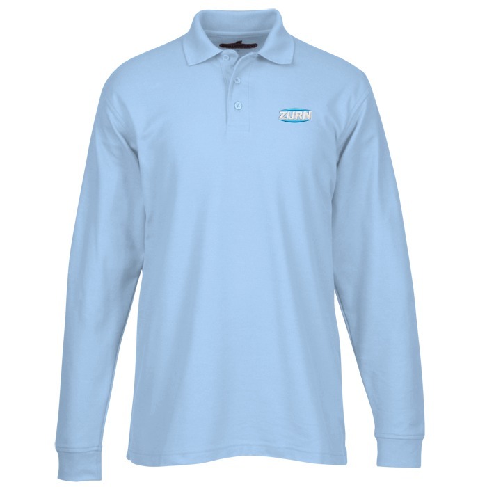 Custom Soft Touch Pique LS Sport Shirt - Men's