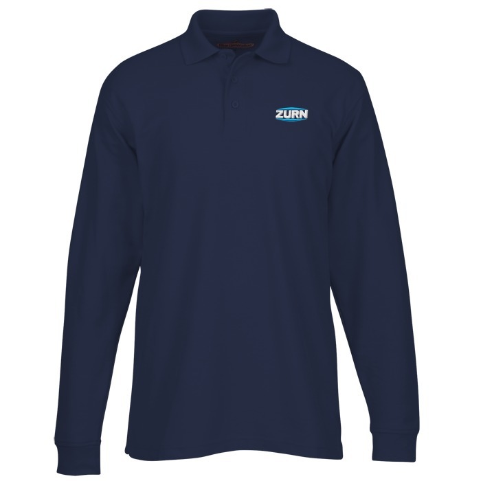 Custom Soft Touch Pique LS Sport Shirt - Men's