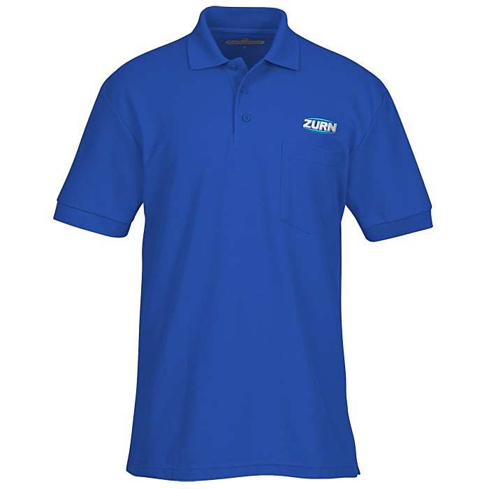 Custom Soft Touch Pique Sport Shirt with Pocket - Men's