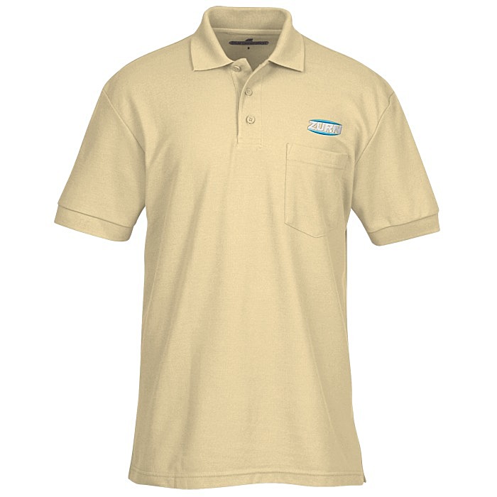 Custom Soft Touch Pique Sport Shirt with Pocket - Men's