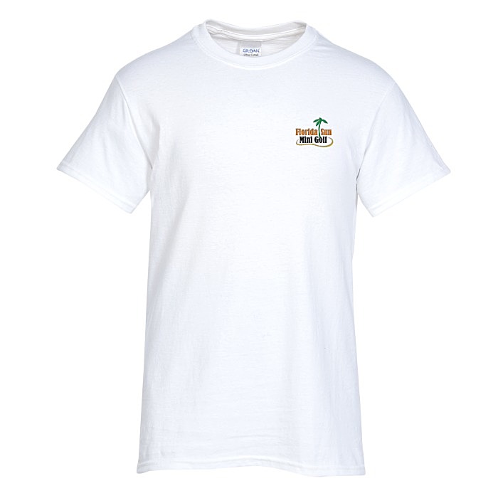 Custom Gildan Ultra Cotton T-Shirt - Men's - Embroidered - White