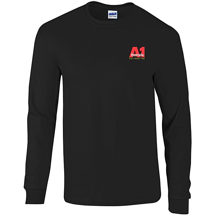 Custom Gildan Ultra Cotton LS T-Shirt - Embroidered - Colours