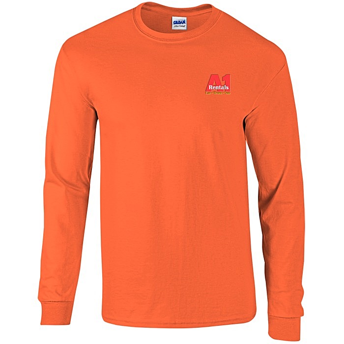 Custom Gildan Ultra Cotton LS T-Shirt - Embroidered - Colours