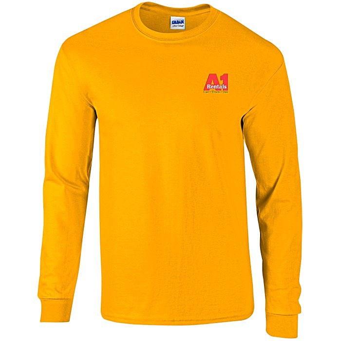 Custom Gildan Ultra Cotton LS T-Shirt - Embroidered - Colours