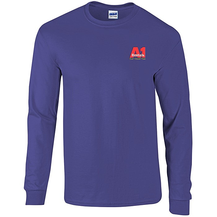 Custom Gildan Ultra Cotton LS T-Shirt - Embroidered - Colours