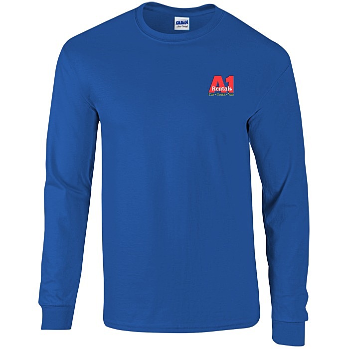 Custom Gildan Ultra Cotton LS T-Shirt - Embroidered - Colours