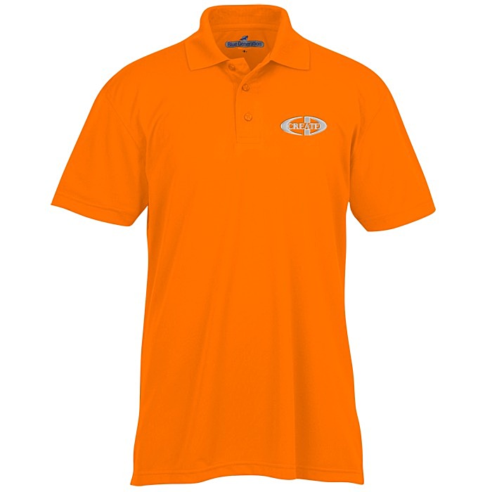 Custom Blue Generation Snag Resistant Wicking Polo - Mens'