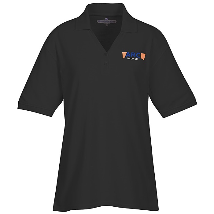 Custom Soft Touch Pique Y-Placket Sport Shirt - Ladies' - Embroidered