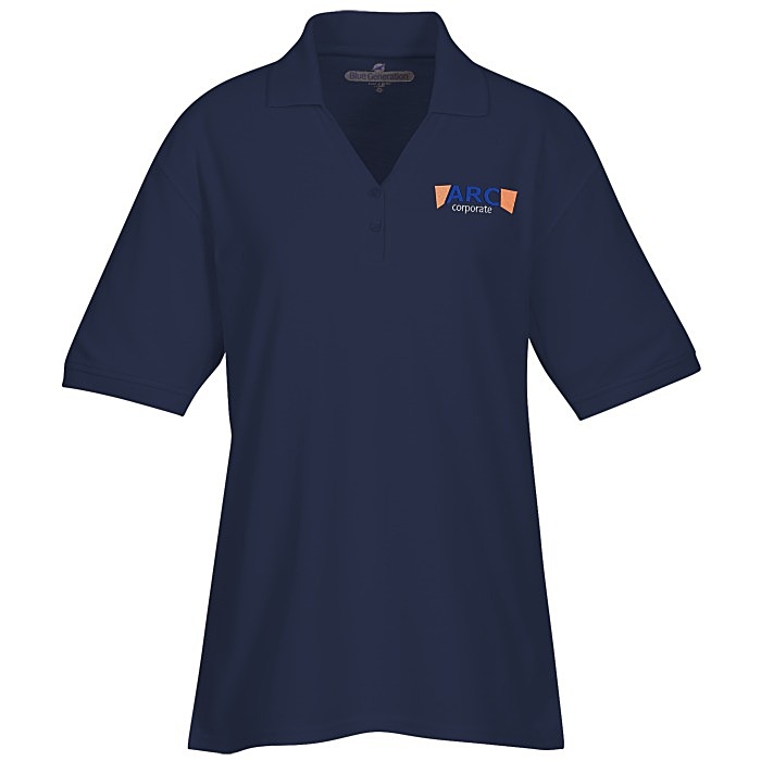 Custom Soft Touch Pique Y-Placket Sport Shirt - Ladies' - Embroidered