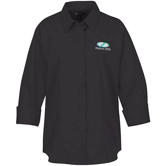 Custom Superblend 3/4 Sleeve Poplin Shirt - Ladies'
