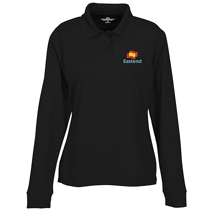 Custom Vansport Omega Solid Mesh LS Tech Polo - Ladies'
