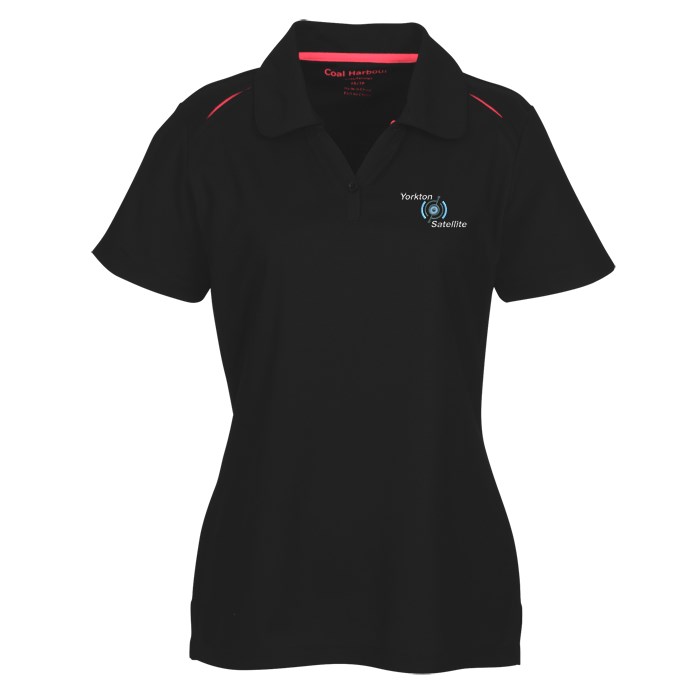 Custom Coal Harbour Snag Resistant Contrast V-Neck Polo - Ladies'