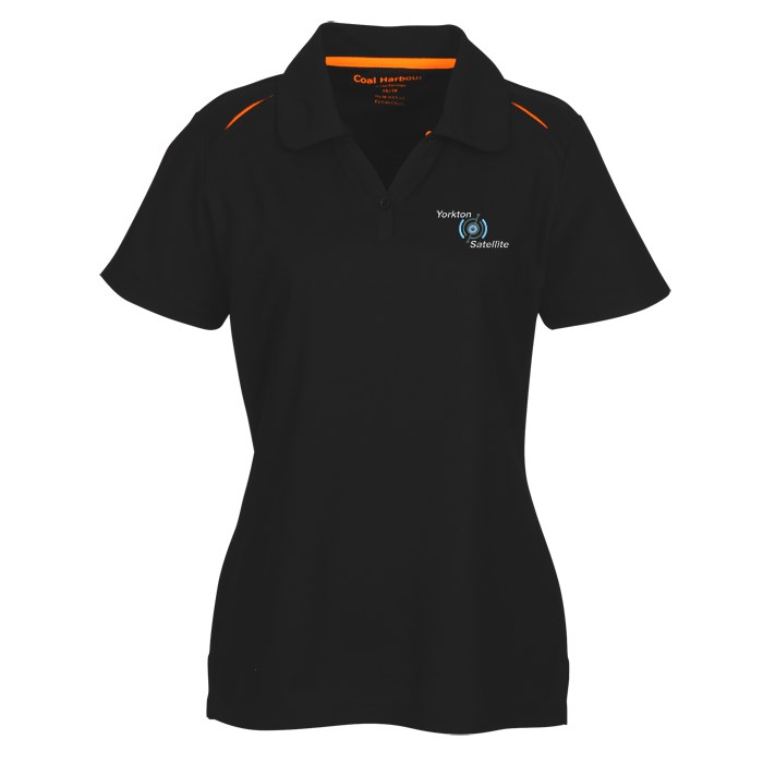 Custom Coal Harbour Snag Resistant Contrast V-Neck Polo - Ladies'