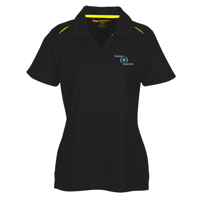 Custom Coal Harbour Snag Resistant Contrast V-Neck Polo - Ladies'