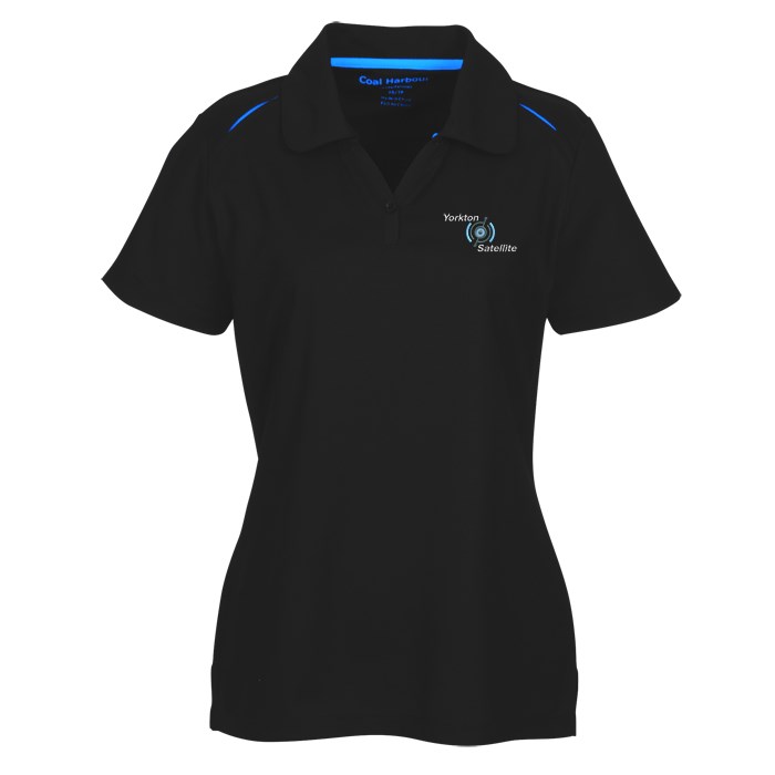 Custom Coal Harbour Snag Resistant Contrast V-Neck Polo - Ladies'