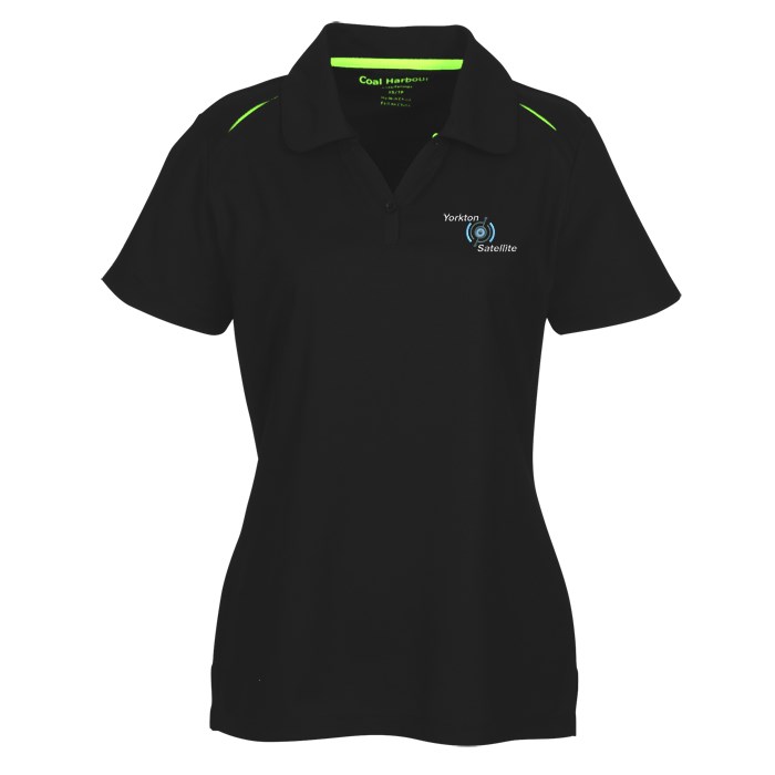 Custom Coal Harbour Snag Resistant Contrast V-Neck Polo - Ladies'