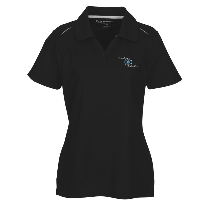 Custom Coal Harbour Snag Resistant Contrast V-Neck Polo - Ladies'
