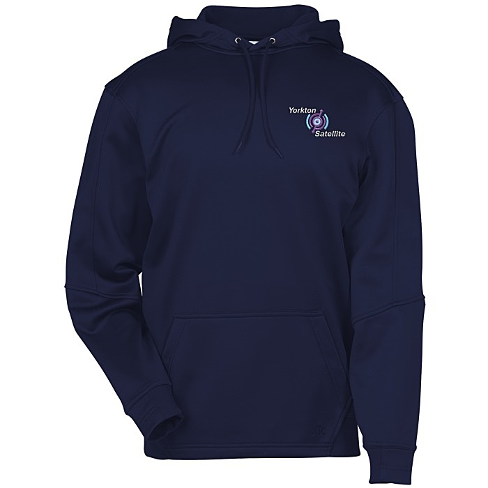 Custom PTech Moisture Wicking Hooded Sweatshirt - Embroidered