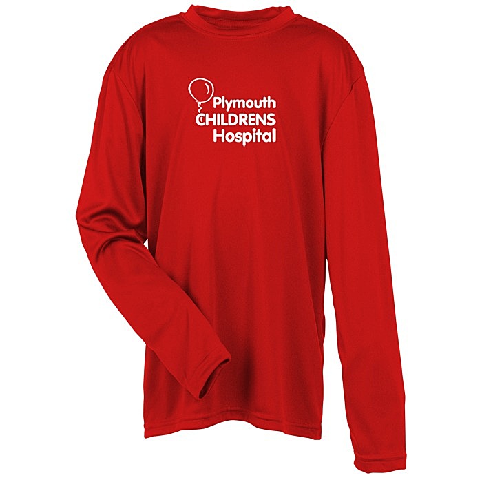 Custom Pro Team Moisture Wicking Long Sleeve Tee - Youth - Screen
