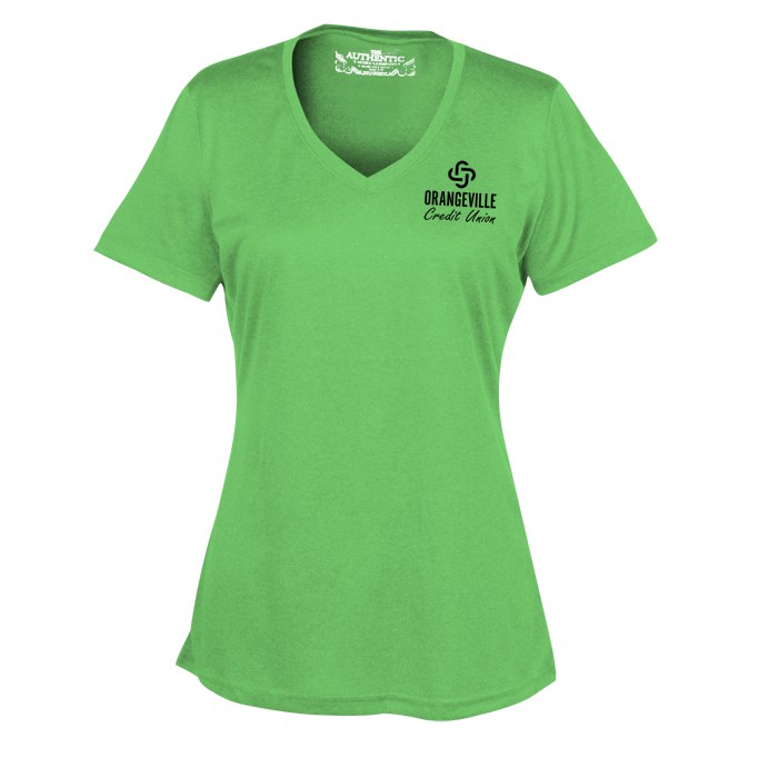 Custom Pro Team Heathered Performance V-Neck Tee - Ladies' - Screen