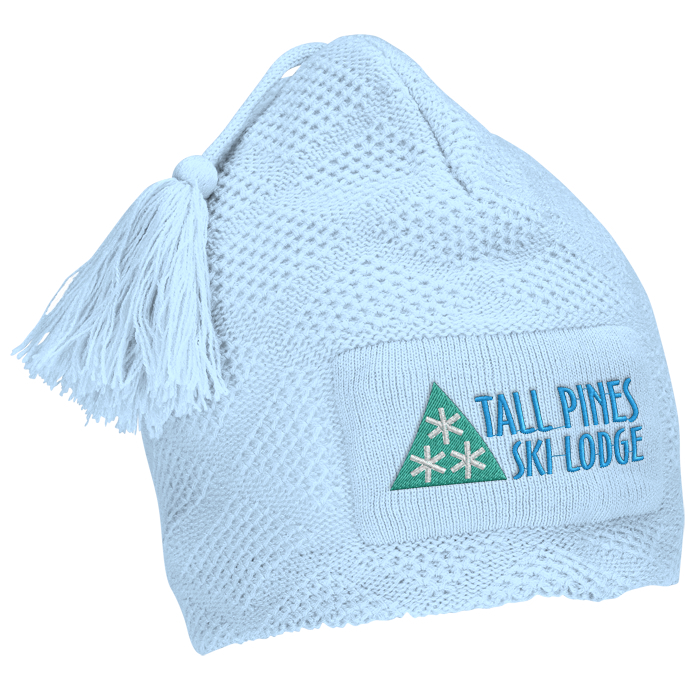 Custom Diamond Knit Pom-Pom Beanie