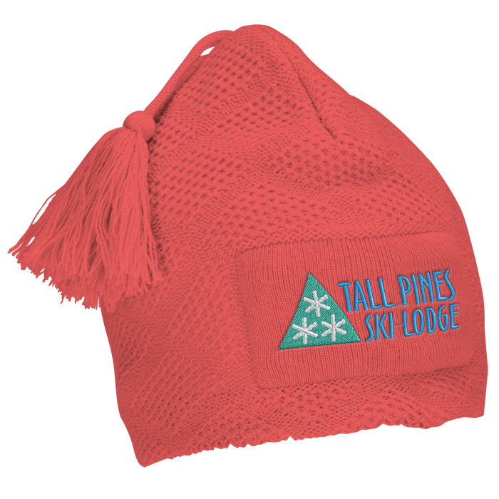 Custom Diamond Knit Pom-Pom Beanie