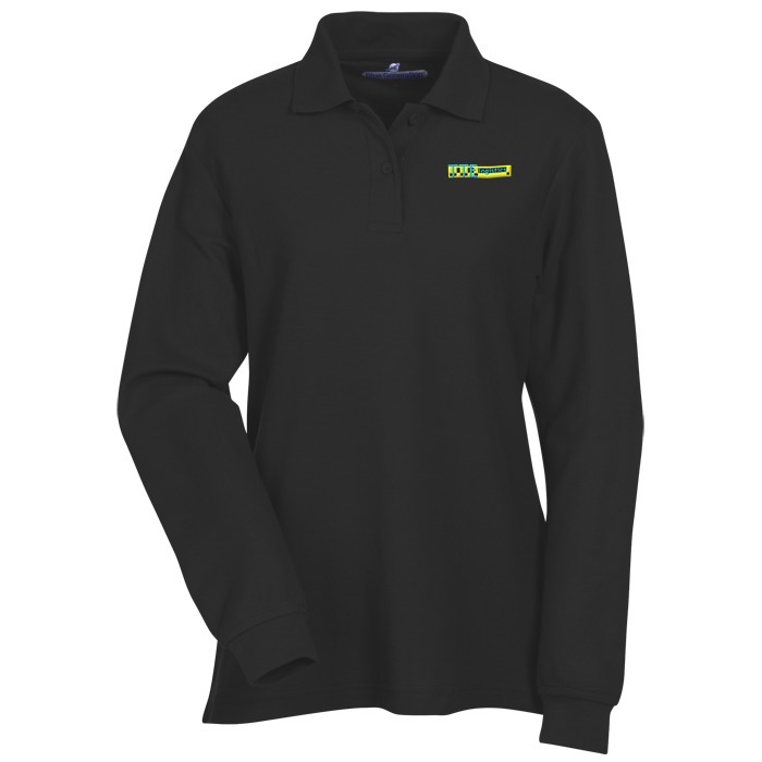 Custom Soft Touch Pique LS Sport Shirt - Ladies'
