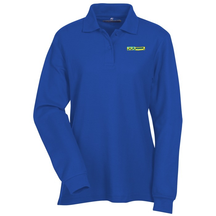 Custom Soft Touch Pique LS Sport Shirt - Ladies'