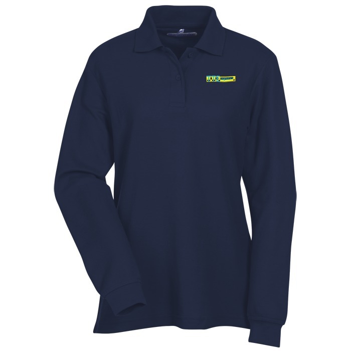 Custom Soft Touch Pique LS Sport Shirt - Ladies'