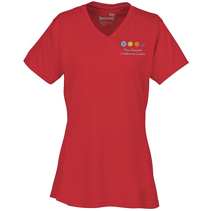 Custom Boston V-Neck Training Tech Tee - Ladies' - Embroidered