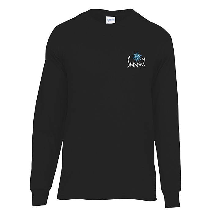 Custom Gildan Heavy Cotton LS T-Shirt - Men's - Embroidered - Colours