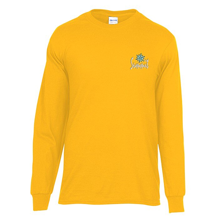 Custom Gildan Heavy Cotton LS T-Shirt - Men's - Embroidered - Colours