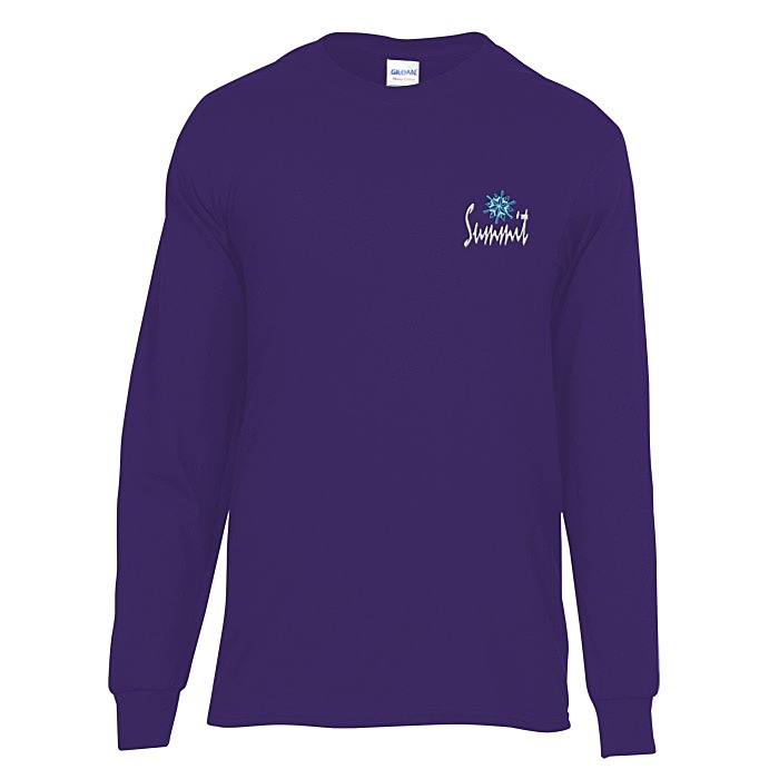 Custom Gildan Heavy Cotton LS T-Shirt - Men's - Embroidered - Colours