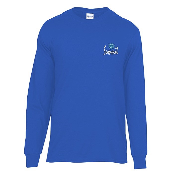 Custom Gildan Heavy Cotton LS T-Shirt - Men's - Embroidered - Colours