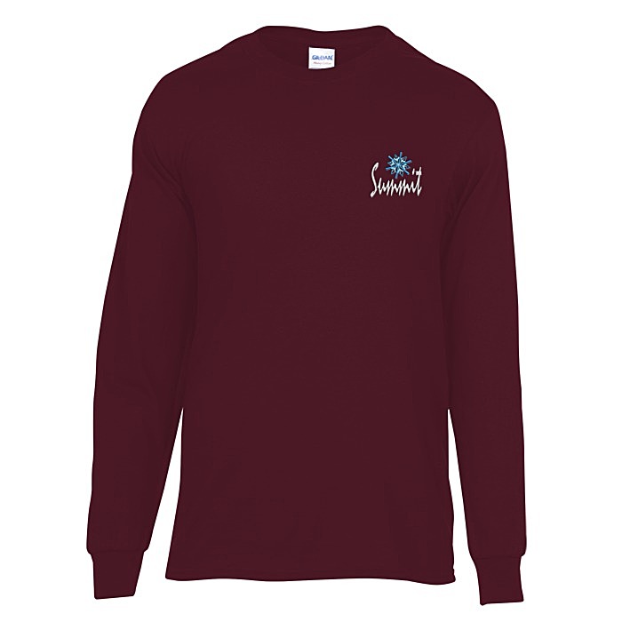 Custom Gildan Heavy Cotton LS T-Shirt - Men's - Embroidered - Colours