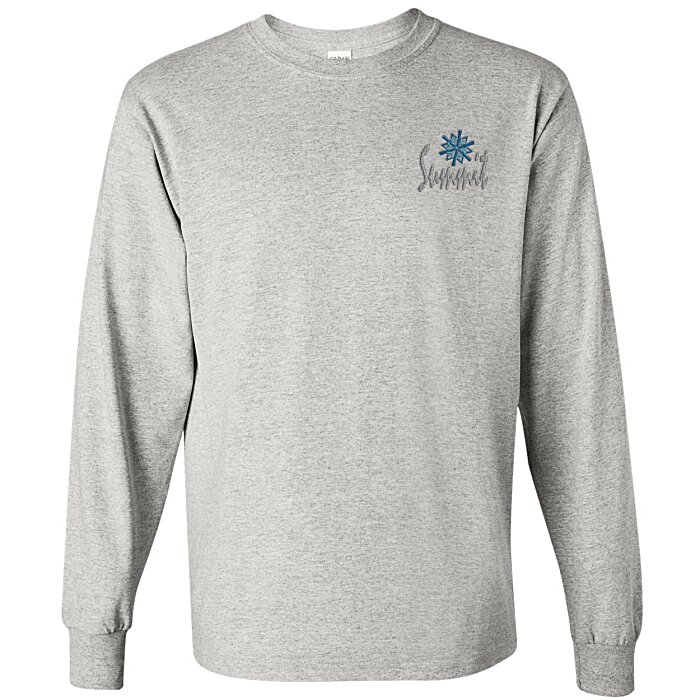 Custom Gildan Heavy Cotton LS T-Shirt - Men's - Embroidered - Colours