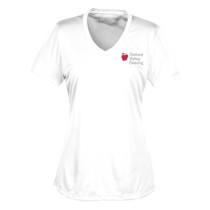 Custom Pro Team Moisture Wicking V-Neck Tee - Ladies' - Embroidered