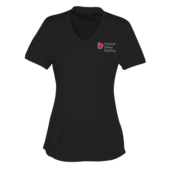 Custom Pro Team Moisture Wicking V-Neck Tee - Ladies' - Embroidered