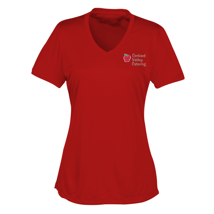 Custom Pro Team Moisture Wicking V-Neck Tee - Ladies' - Embroidered