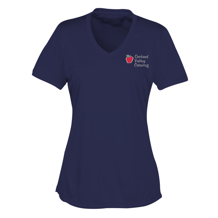 Custom Pro Team Moisture Wicking V-Neck Tee - Ladies' - Embroidered