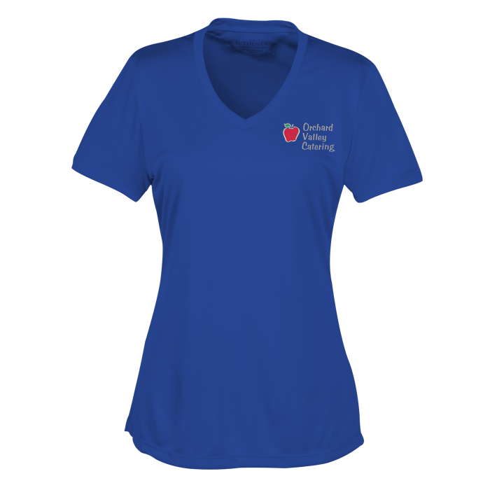 Custom Pro Team Moisture Wicking V-Neck Tee - Ladies' - Embroidered