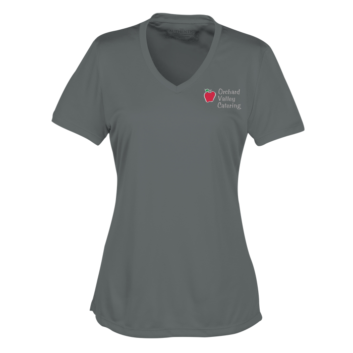 Custom Pro Team Moisture Wicking V-Neck Tee - Ladies' - Embroidered