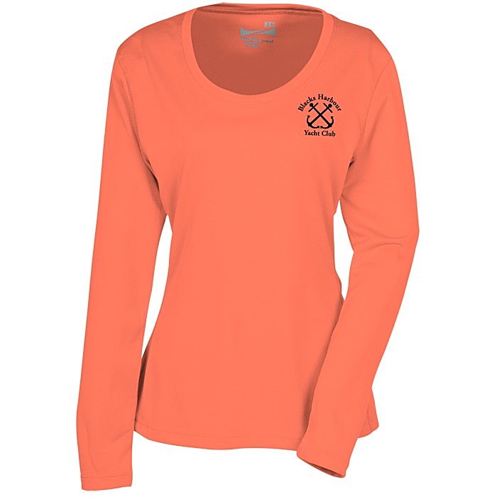 Custom Popcorn Knit Performance Long Sleeve Tee - Ladies' - Screen