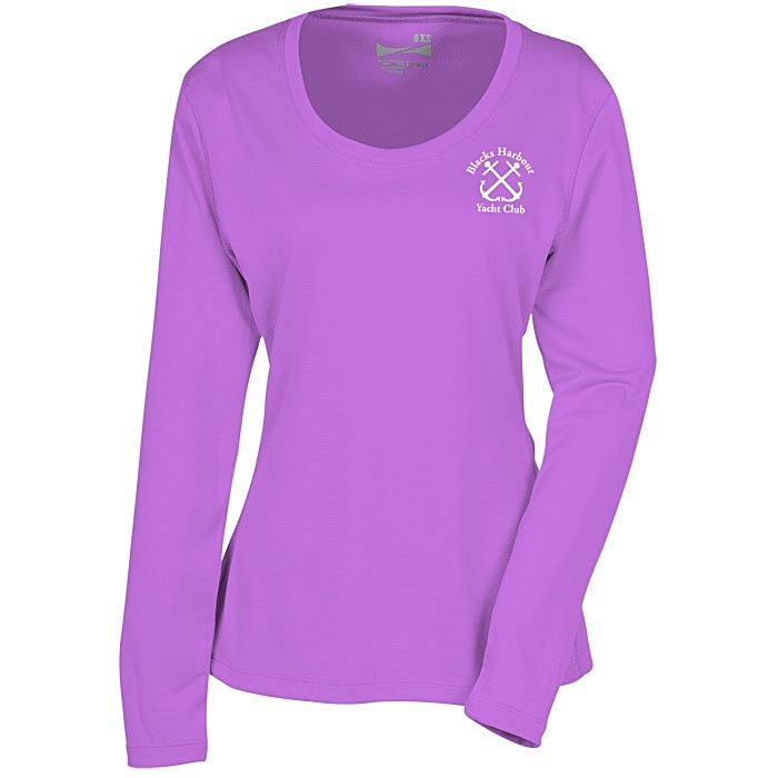 Custom Popcorn Knit Performance Long Sleeve Tee - Ladies' - Screen