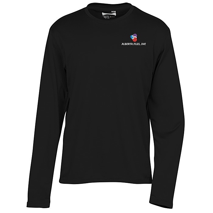 Custom Popcorn Knit Performance Long Sleeve Tee - Men's - Embroidered