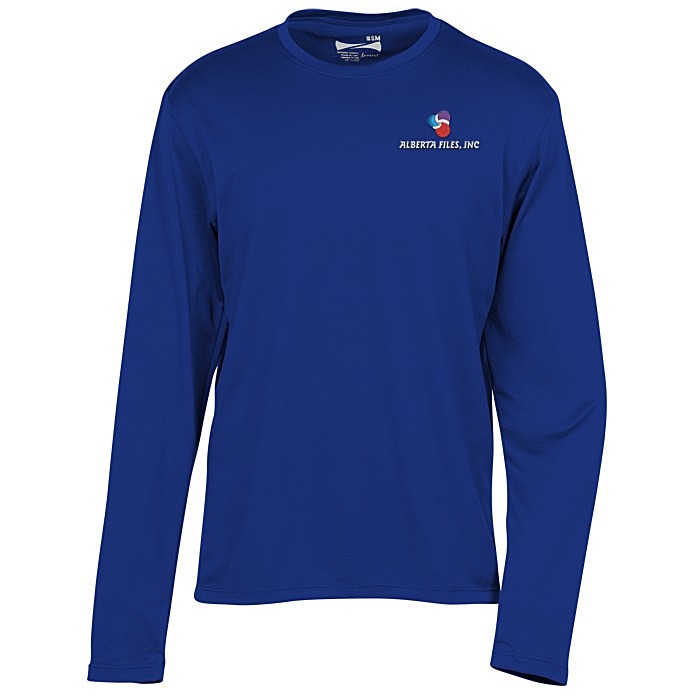 Custom Popcorn Knit Performance Long Sleeve Tee - Men's - Embroidered