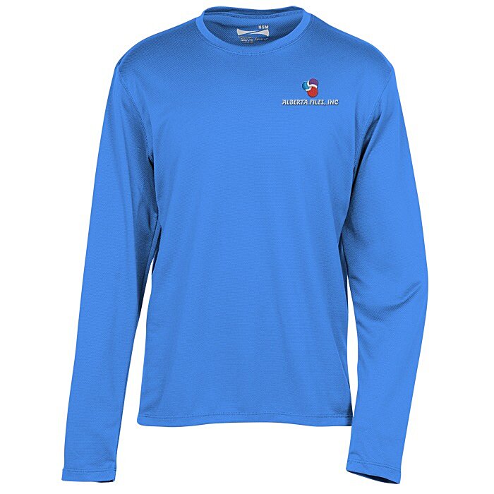 Custom Popcorn Knit Performance Long Sleeve Tee - Men's - Embroidered