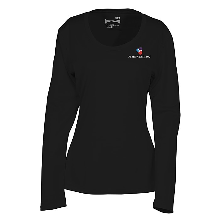 Custom Popcorn Knit Performance Long Sleeve Tee - Ladies' - Embroidered