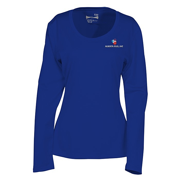 Custom Popcorn Knit Performance Long Sleeve Tee - Ladies' - Embroidered