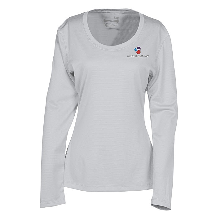 Custom Popcorn Knit Performance Long Sleeve Tee - Ladies' - Embroidered